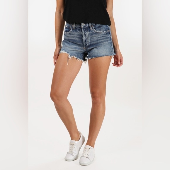 AGOLDE | Women's Distressed Parker Cut Off Shorts Size 28 Button Fly - Picture 1 of 15